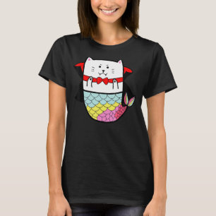 Niedlich Rainbow Cat Mermaid Halloween Vampire Dra T-Shirt