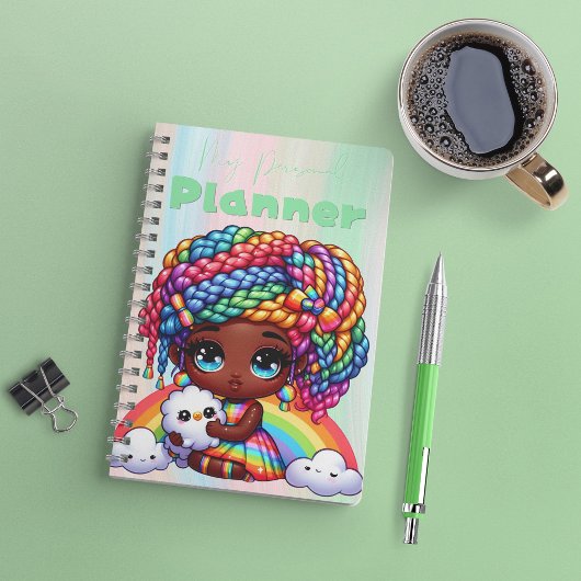 Niedlich Rainbow Chibi Girl "My Personal Planner" Planer