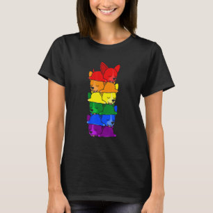 Niedlich Rainbow Chihuahua Gay Pride Lgbt Puppy T-Shirt