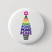Niedlich Rainbow Christmas Peace Tree Add Initial Button (Vorderseite)