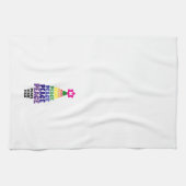 Niedlich Rainbow Christmas Peace Tree Add Initial Geschirrtuch (Horizontal)