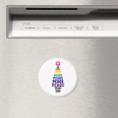 Niedlich Rainbow Christmas Peace Tree Add Initial Magnet (In Situ (Geschirrspüler))