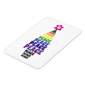 Niedlich Rainbow Christmas Peace Tree Add Initial Magnet (Linke Seite)