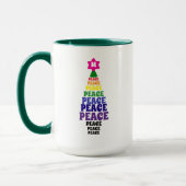 Niedlich Rainbow Christmas Peace Tree Add Initial Tasse (Links)