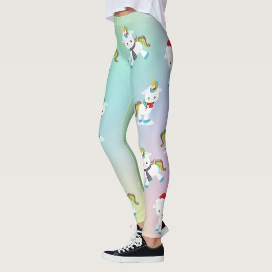 Niedlich Rainbow Christmas Unicorn Leggings (Links)