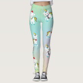 Niedlich Rainbow Christmas Unicorn Leggings (Vorderseite)