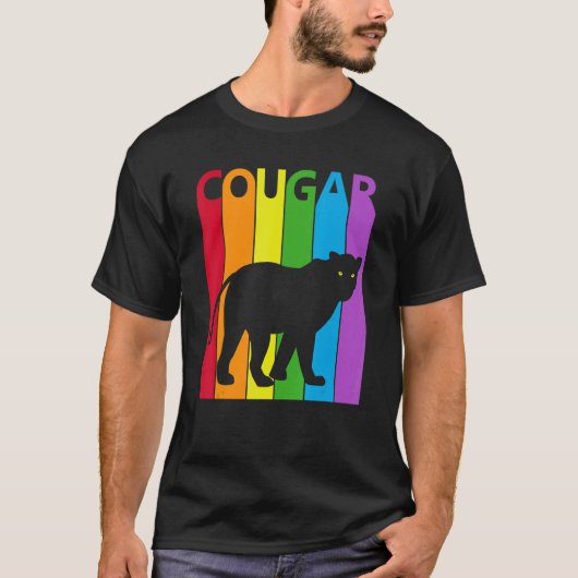 Niedlich Rainbow Cougar T-Shirt (Vorderseite)