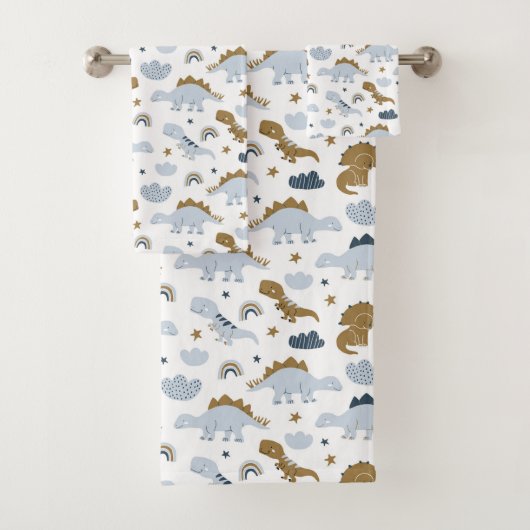 Niedlich Rainbow Dinosaur Muster Badhandtuch Set (Insitu)
