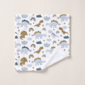 Niedlich Rainbow Dinosaur Muster Badhandtuch Set (Waschlappen)