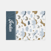 Niedlich Rainbow Dinosaur Muster Fleecedecke (Vorderseite (Horizontal))