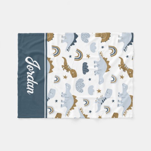 Niedlich Rainbow Dinosaur Muster Fleecedecke (Vorderseite (Horizontal))