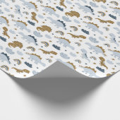 Niedlich Rainbow Dinosaur Muster Geschenkpapier (Ecke)