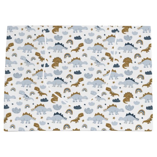 Niedlich Rainbow Dinosaur Muster Große Geschenktüte (Vorderseite)