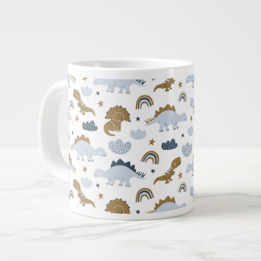 Niedlich Rainbow Dinosaur Muster Jumbo-Tasse (Vorderseite Links)