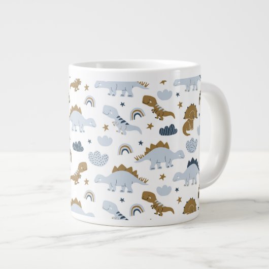 Niedlich Rainbow Dinosaur Muster Jumbo-Tasse (Vorderseite Rechts)