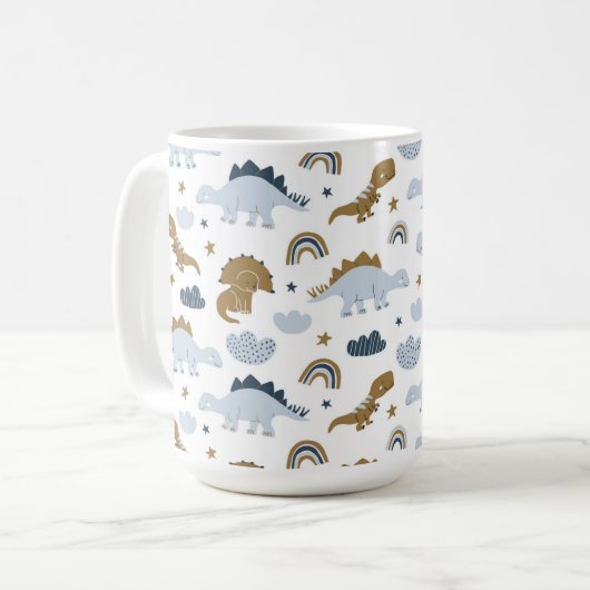 Niedlich Rainbow Dinosaur Muster Kaffeetasse (Vorderseite Links)