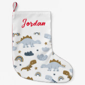 Niedlich Rainbow Dinosaur Muster Kleiner Weihnachtsstrumpf (Vorderseite)