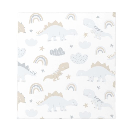 Niedlich Rainbow Dinosaur Muster Notizblock (Vorderseite)