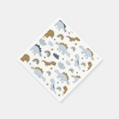 Niedlich Rainbow Dinosaur Muster Serviette (Ecke)