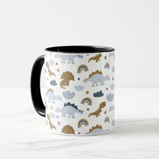 Niedlich Rainbow Dinosaur Muster Tasse (Vorderseite Links)