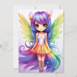 Niedlich Rainbow Fairy Feiertagskarte