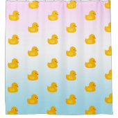 Niedlich Rainbow-gelbe Entenmuster Blaue Gradiente Duschvorhang (Vorderseite)