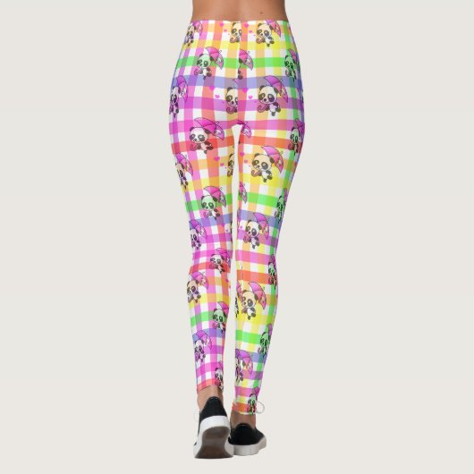 Niedlich Rainbow Gingham Leggings (Rückseite)