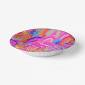 Niedlich Rainbow Gold Glitzer 7. Geburtstag Pappteller (Gewinkelt)