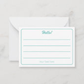 Niedlich Rainbow Heart Hello Lined Mini Mitteilungskarte (Rückseite)