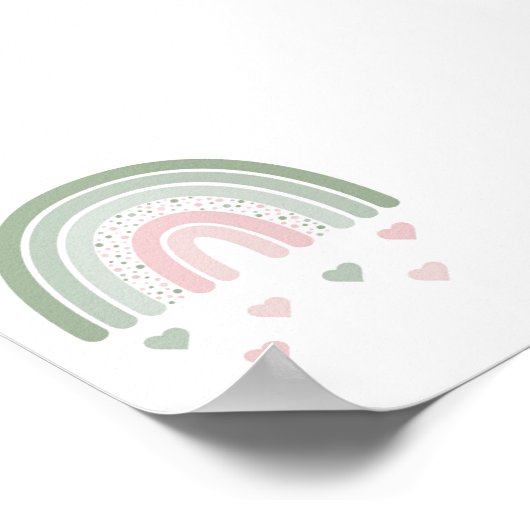 Niedlich Rainbow Hearts Boho Kinderzimmer Poster (Ecke)
