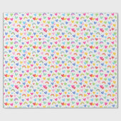 Niedlich Rainbow Hearts Stars Celebration Valentin Geschenkpapier (Flach)