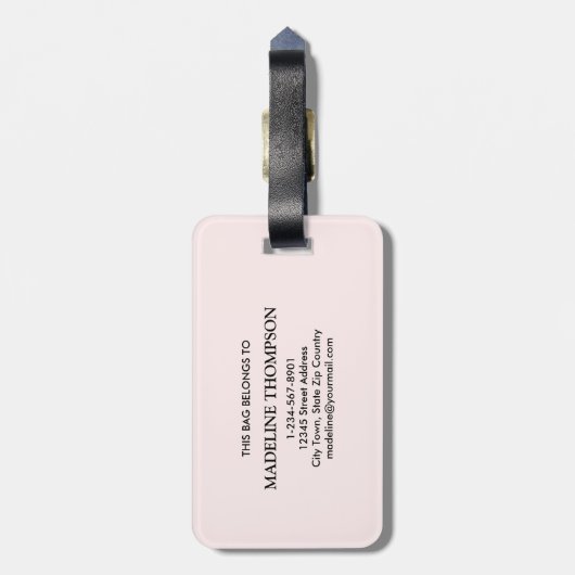 Niedlich Rainbow Heft Monogram Boho Pink Gepäckanhänger (Rückseite vertikal)