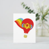 Niedlich Rainbow Hot Air Ballon Postkarte (Stehend Vorderseite)
