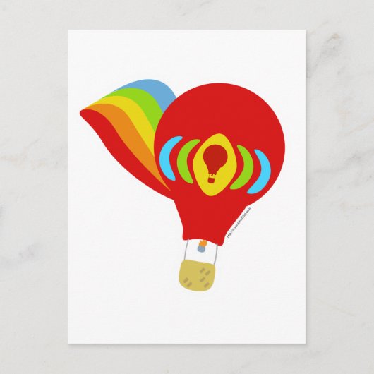 Niedlich Rainbow Hot Air Ballon Postkarte (Vorderseite)