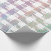 Niedlich Rainbow Iridescent Gingham Pattern Geschenkpapier (Ecke)