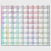 Niedlich Rainbow Iridescent Gingham Pattern Geschenkpapier (Flach)