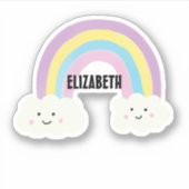 Niedlich Rainbow Kawaii Custom Personalisiert Past Aufkleber (Vorderseite)