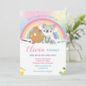 Niedlich Rainbow Koala Art Paint Shop Einladung (Stehend Vorderseite)