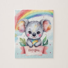 Niedlich Rainbow Koala Personalisiert Kids