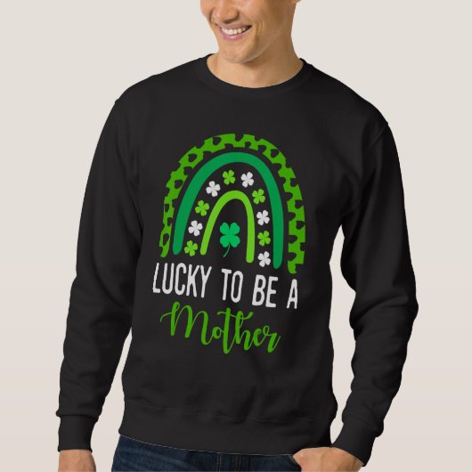 Niedlich Rainbow Leopard Print Kleeblatt Lucky St Sweatshirt (Vorderseite)