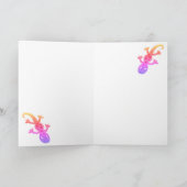 Niedlich Rainbow Lizard Gecko Happy Birthday Karte (Innenseite)