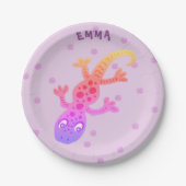 Niedlich Rainbow Lizo Gecko Geburtsname Pappteller (Vorderseite)