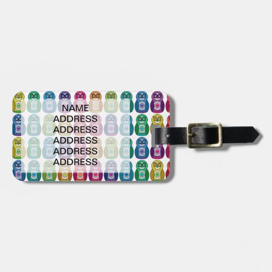 Niedlich Rainbow Matryoshka Gepäckanhänger (Vorderseite horizontal)