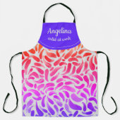 Niedlich Rainbow Mit Monogramm Artist Brush Stroke Schürze (Vorderseite)