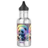 Niedlich Rainbow Panda Name Personalisiert Edelstahlflasche (Links)