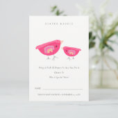 Niedlich Rainbow Pink Birdy Diaper Raffle Baby Dus Begleitkarte (Stehend Vorderseite)