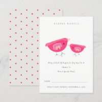 Niedlich Rainbow Pink Birdy Diaper Raffle Baby Dus