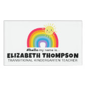 Niedlich Rainbow Retro Hallo mein Name ist Magneti Namenschild (Vorderseite)