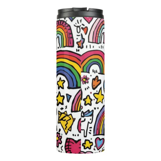 Niedlich Rainbow Tumbler - farbenfroher Trinkbehäl Thermosbecher (Rückseite)