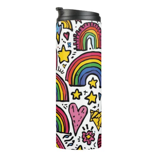 Niedlich Rainbow Tumbler - farbenfroher Trinkbehäl Thermosbecher (Nach rechts gedreht)